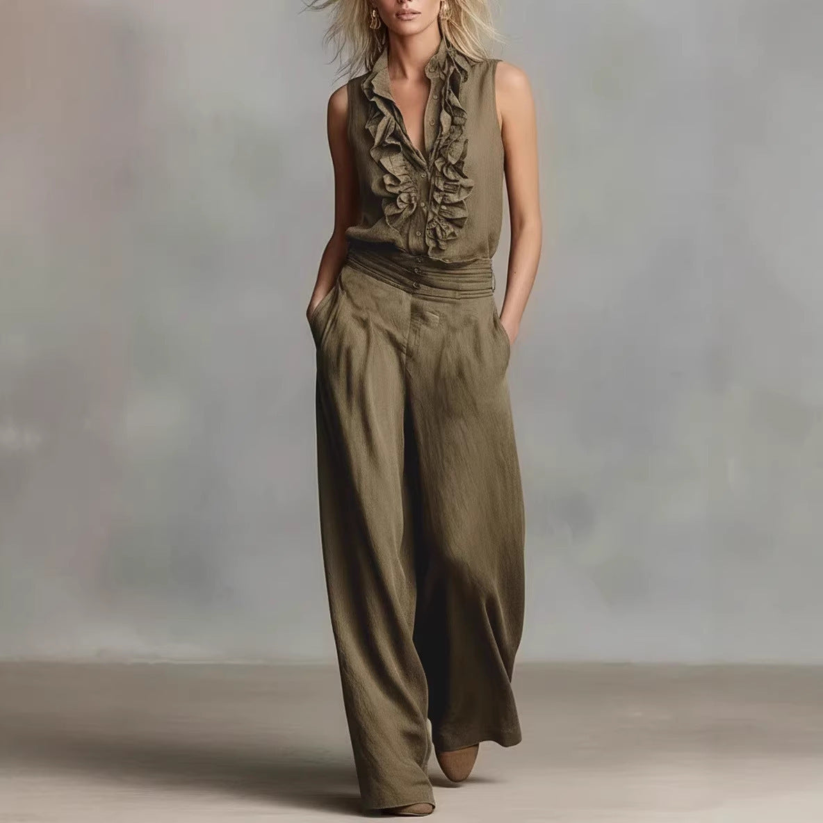 Damen Bluse mit Rüschendetails Klassischer Kragen Elegantes Design - Norvielle