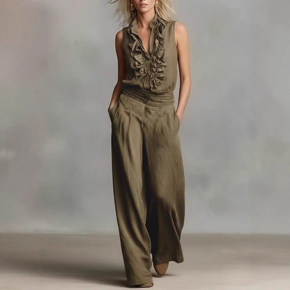 Damen Bluse mit Rüschendetails Klassischer Kragen Elegantes Design - Norvielle