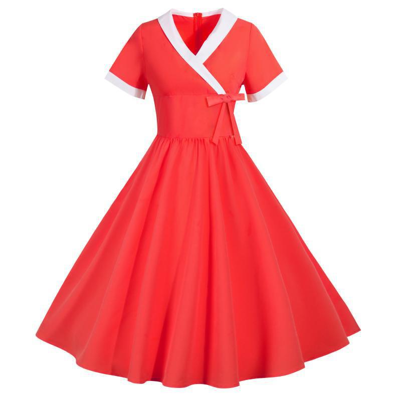 Damen Midikleid mit Wickeldesign und Taillenbindung