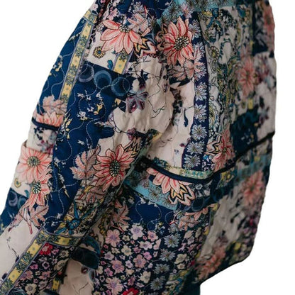 Damen Steppjacke Floralmuster Praktische Taschen Norvielle