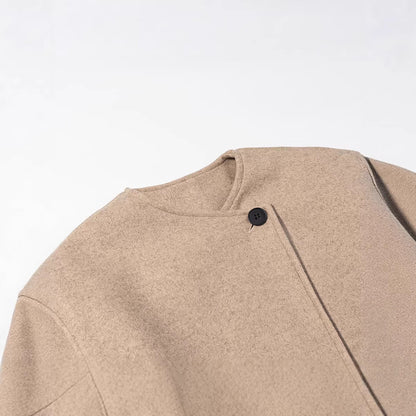 Damen Kurzjacke Asymmetrisch Knopfdesign
