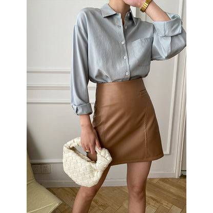 Damen Bluse mit Knöpfen aus Baumwolle Elegantes Design Weiß