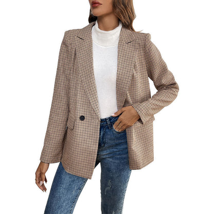 Damen Karojacke Eleganter Schnitt Praktische Taschen Norvielle
