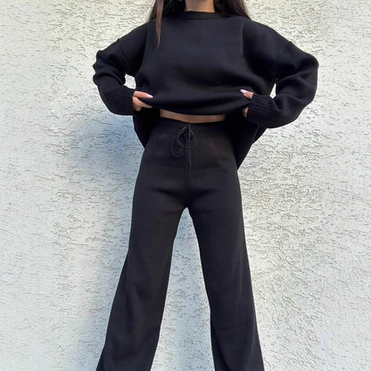 Damen Strickpullover Hochgeschlossener Kragen Breite Ärmel Norvielle