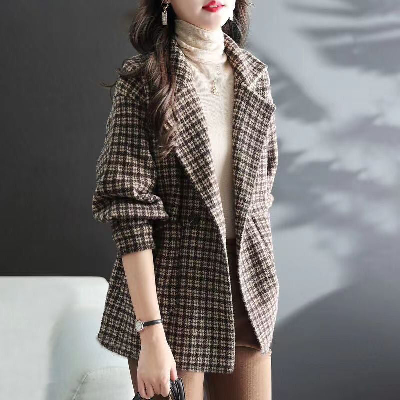 Damen Wolljacke Kariert Norvielle
