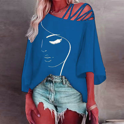 Norvielle Damen Print-T-Shirt Lässig Lockeres Design