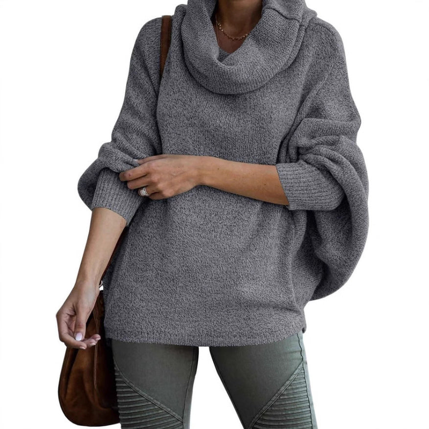 Damen Rollkragenpullover Weite Ärmel Norvielle