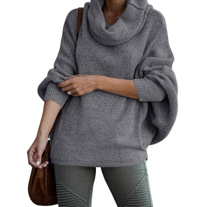 Damen Rollkragenpullover Weite Ärmel Norvielle