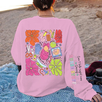 Damen Sweatshirt Bunt Grafikdesign Baumwolle