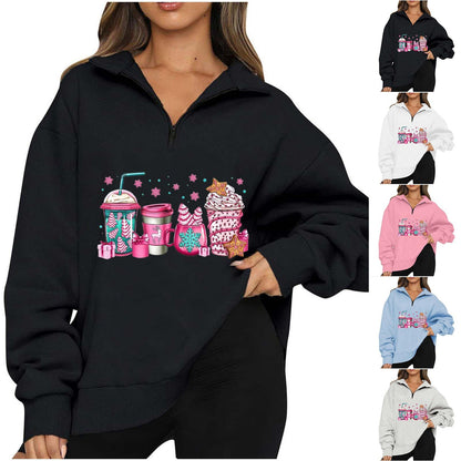 Damen Sweatshirt Halbkragen Norvielle - Norvielle