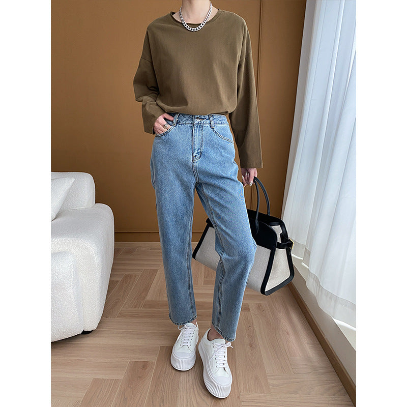 Damen High-Waist Jeans Lässig Norvielle