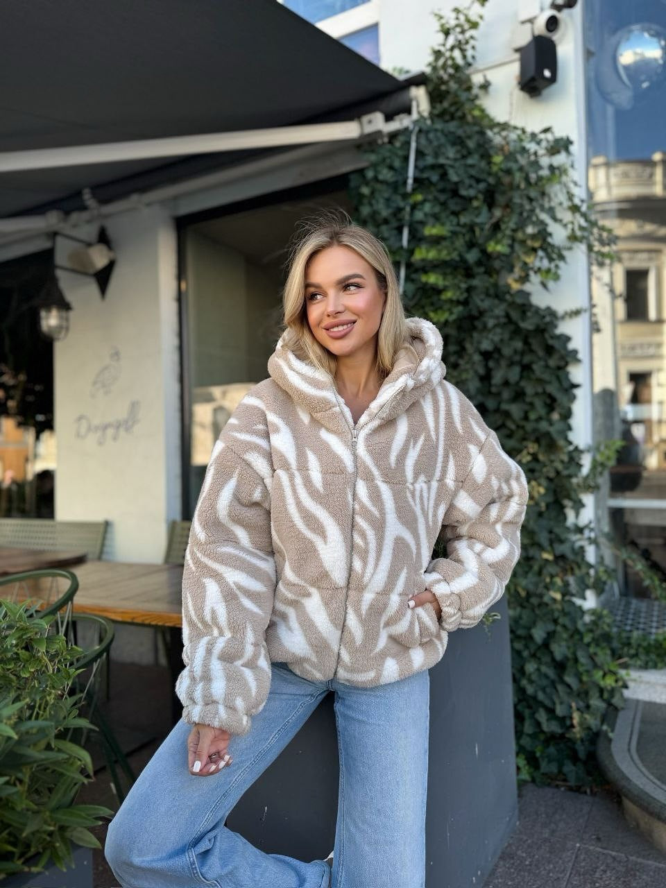 Damen Fleecejacke Kuschelig Muster Norvielle