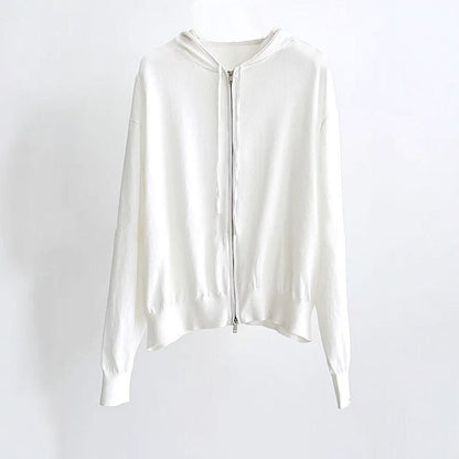 Damen Zip-Hoodie Elastischer Bund Lockerer Schnitt Norvielle