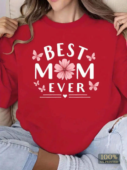 Damen Sweatshirt Florales Design Weich Rosa