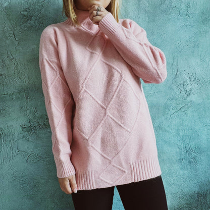 Damen Strickpullover Rautenmuster