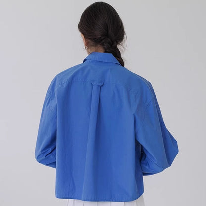 Damen Oversize Hemdjacke Kurzarm Norvielle