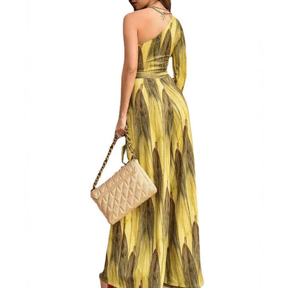 Damen Jumpsuit Asymmetrischer Schnitt Floraler Druck
