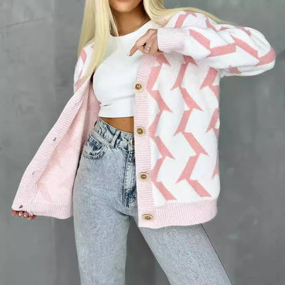 Damen Strickjacke Blitzenmuster Norvielle