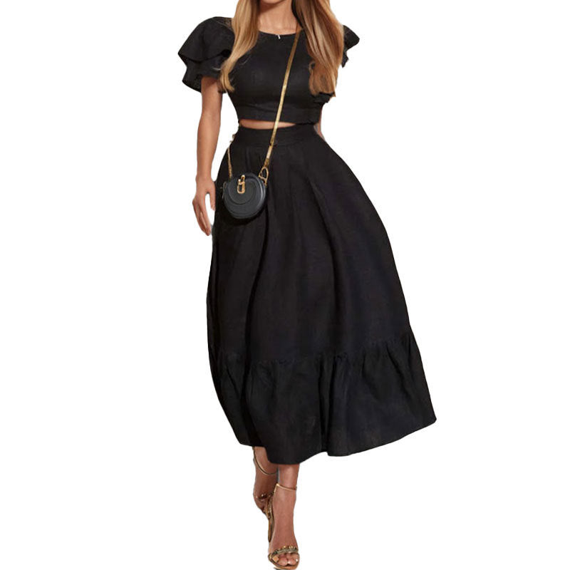 Damen Sage-Set Rüschensäume Norvielle Elegantes