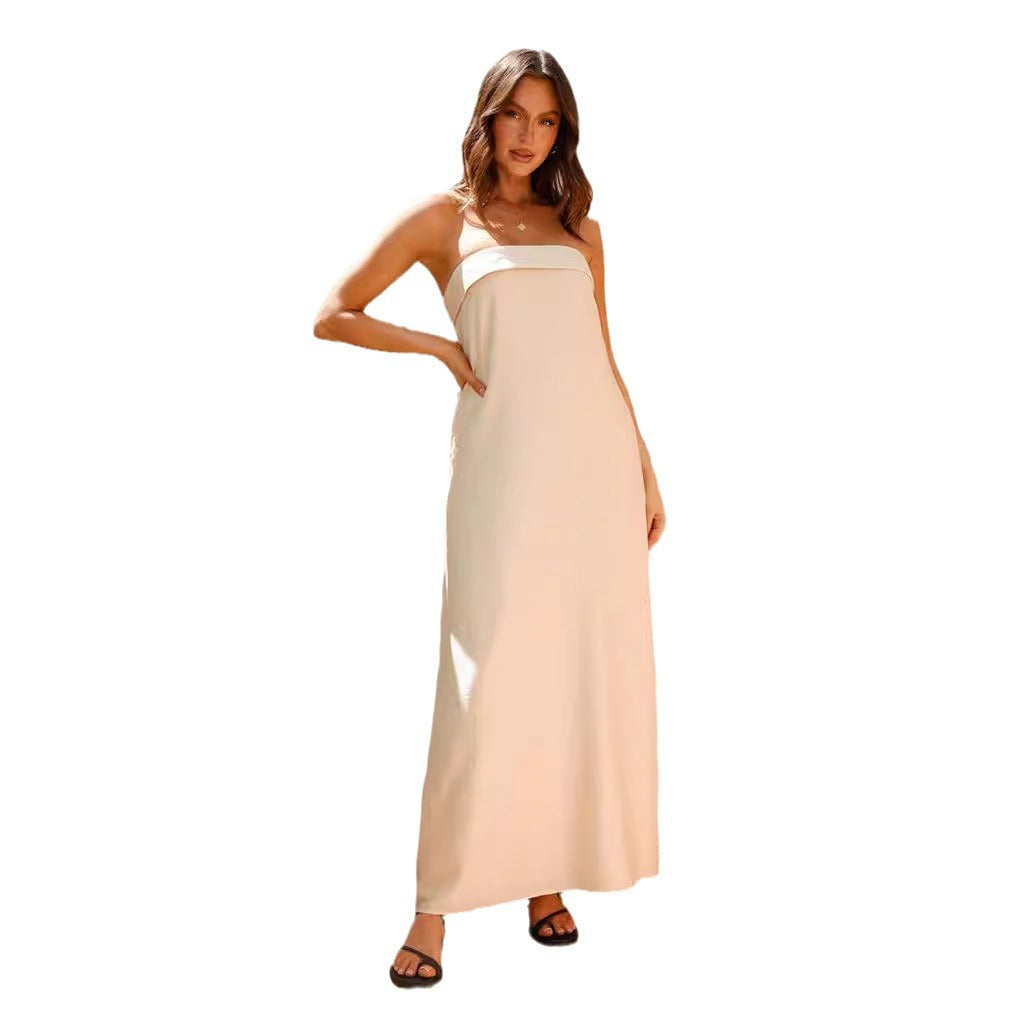 Damen Maxikleid Schlicht Leicht Norvielle