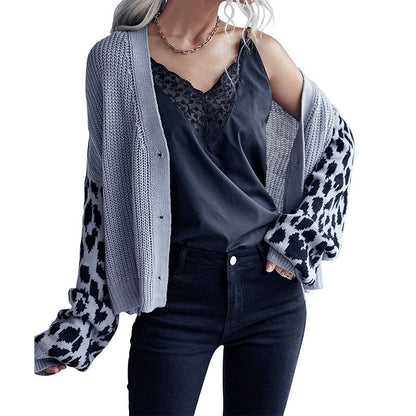 Damen Strickjacke Animalmuster Lässig Norvielle