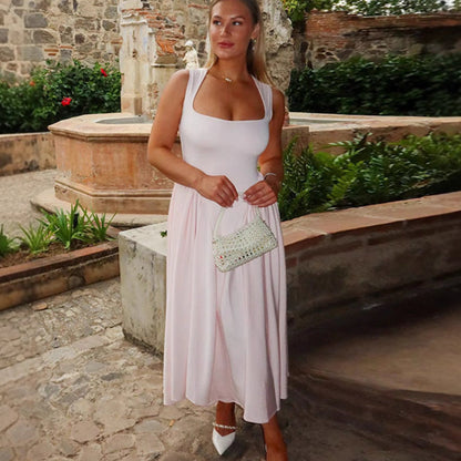 Damen Maxikleid Fließend Raffinierter Schnitt Norvielle