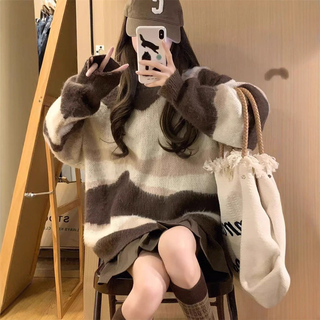 Damen Oversized-Pullover Kuschelig Modern Farbverlauf Norvielle