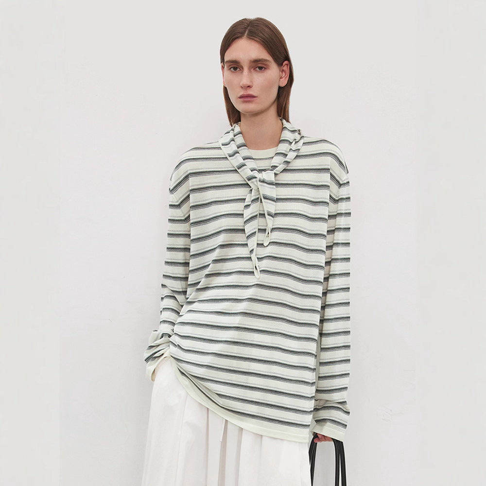 Damen Langarmshirt mit Bindegürtel Modisch