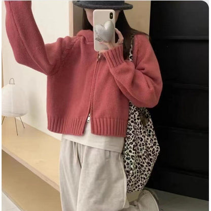 Damen Hoodie-Cardigan Kuschelig Reißverschluss Große Taschen Norvielle