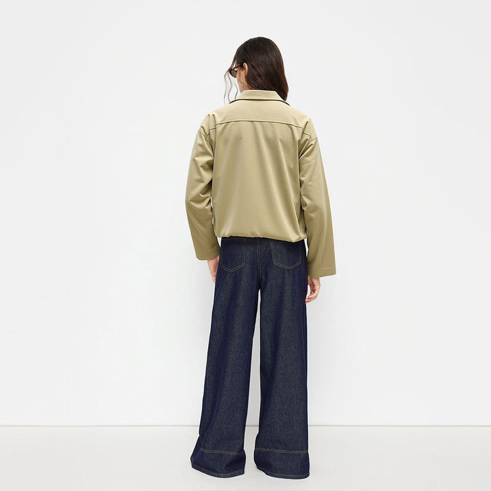 Damen Kurzjacke Elastisch Reißverschluss Norvielle