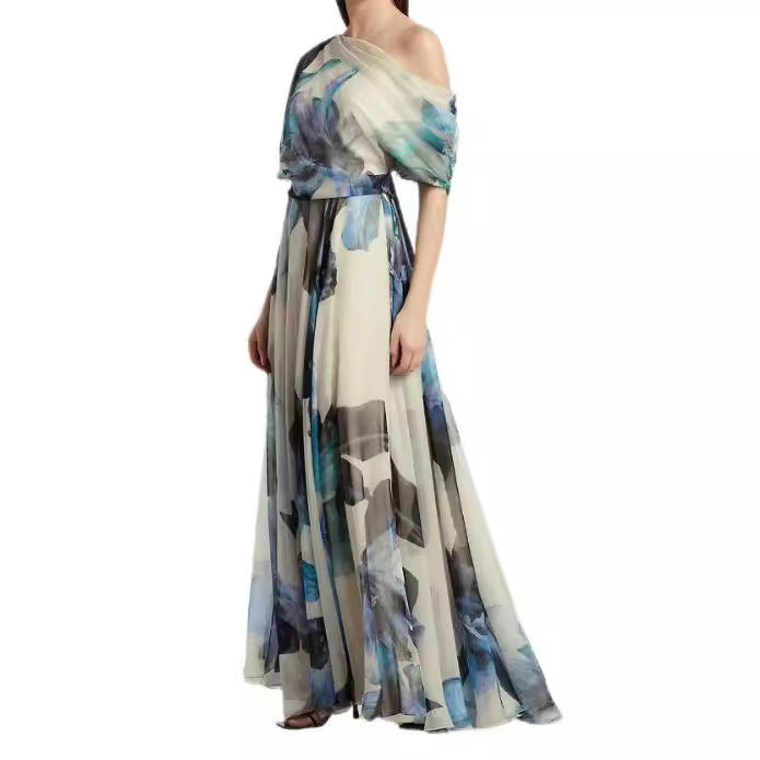 Damen Maxikleid Leichtes Chiffon Florales Muster