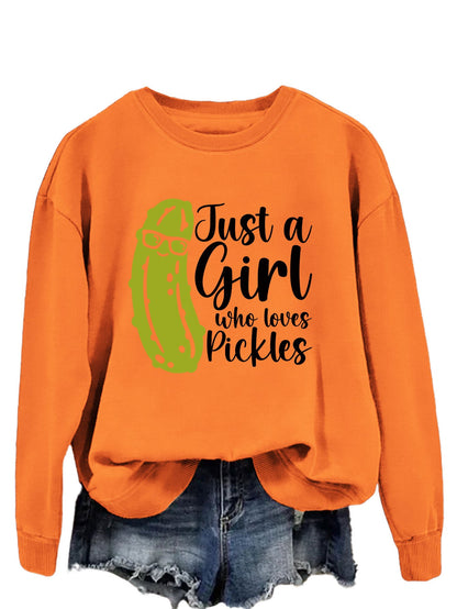 Damen Sweatshirt Gurkenmotiv Lässig Grün Norvielle