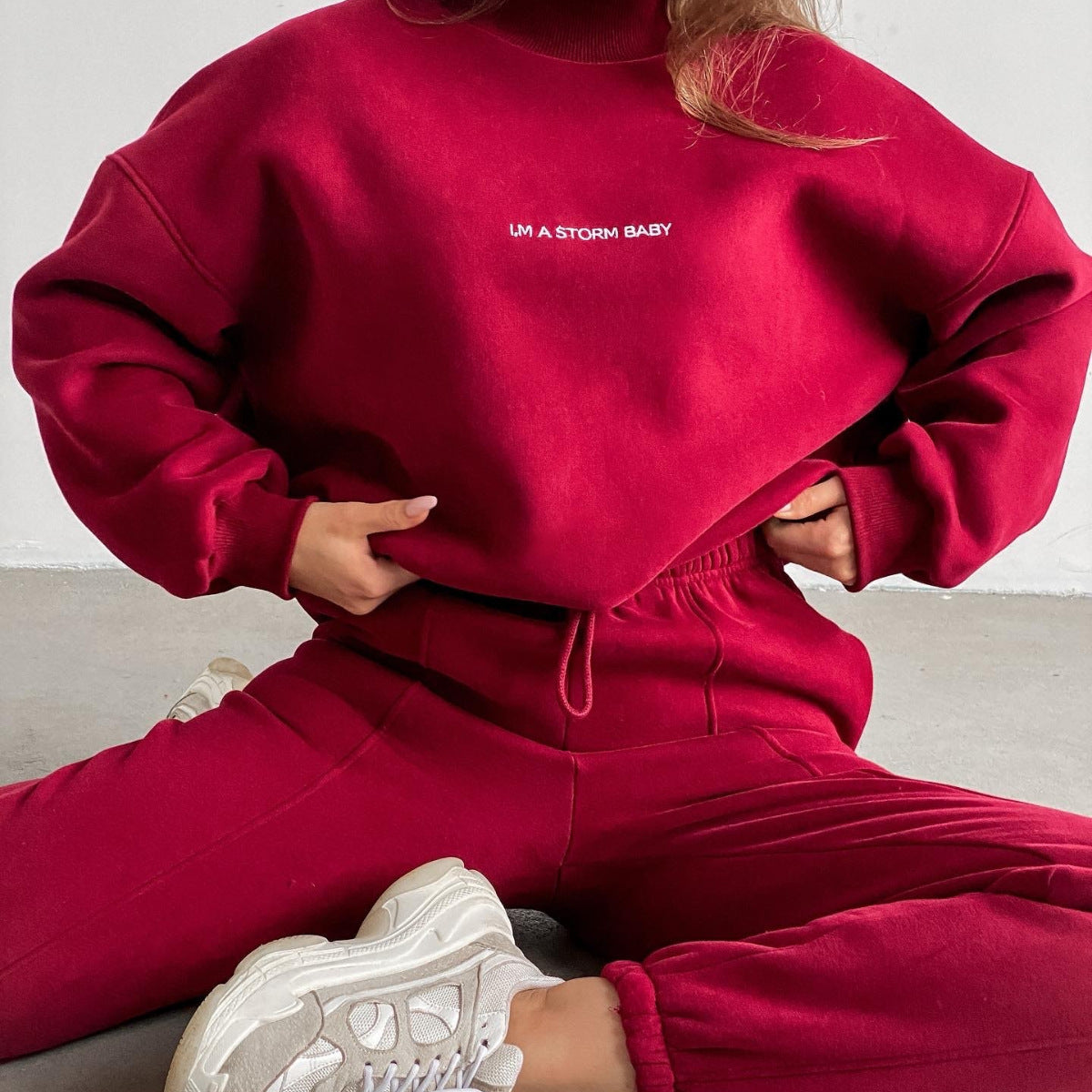 Damen Sweatset Hochkragen Weite Ärmel Norvielle - Norvielle