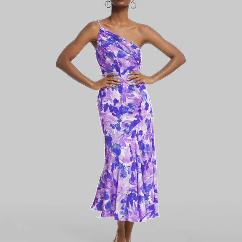 Damen Maxikleid Schulterfrei Elegantes Drapieren Norvielle
