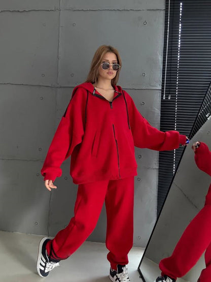 Damen Hoodie Doppelreißverschluss Lässiger Schnitt Norvielle