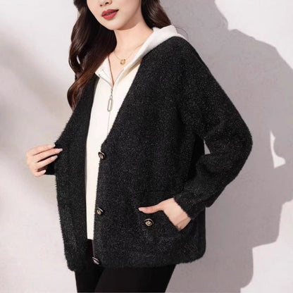 Damen Strickjacke Edle Knöpfe Norvielle