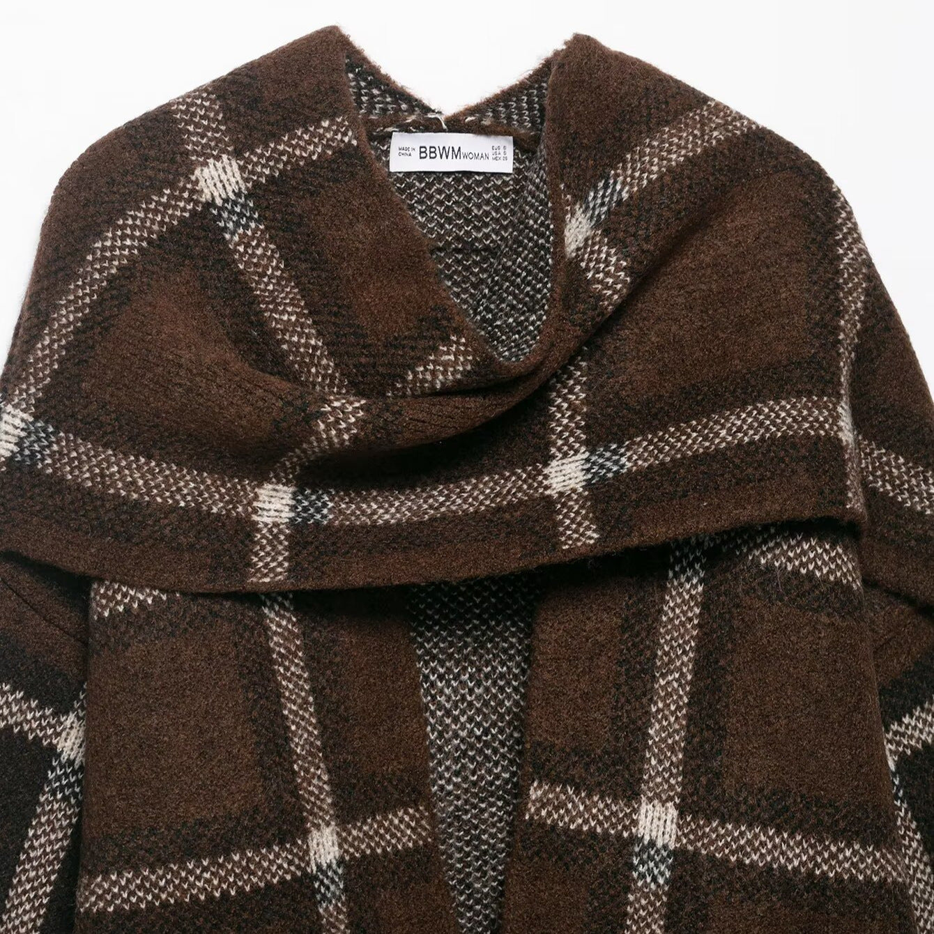 Damen Oversized Cardigan Karomuster mit Taschen Norvielle