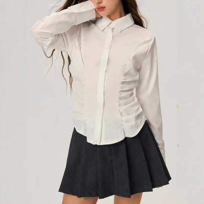 Damen Bluse Rüschendetails Elegantes Design Norvielle - Norvielle