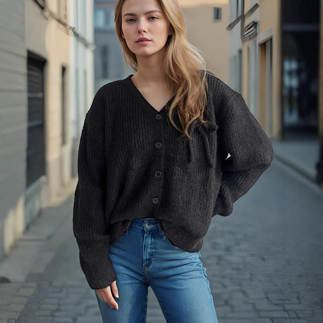 Damen Strickcardigan Feinripp Norvielle Beige
