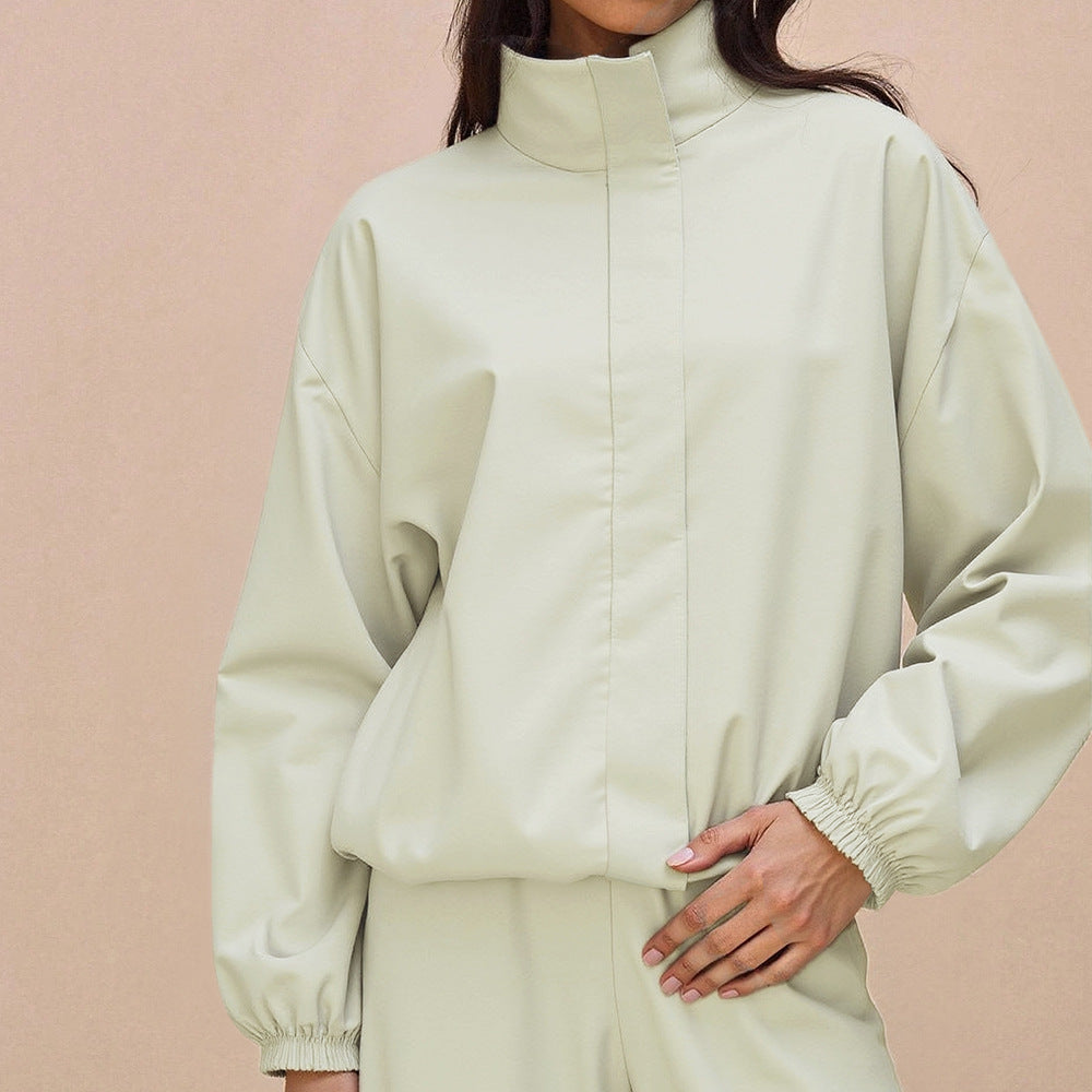 Damen Sportjacke elastische Ärmelbündchen Weite Hose Norvielle