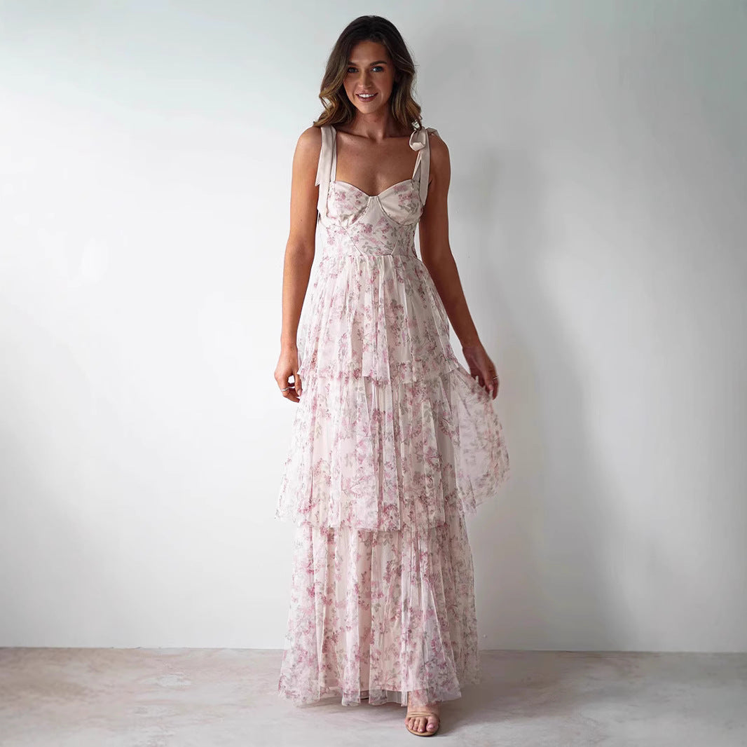 Damen Langärmliges Spitzenkleid Tierprint Norvielle