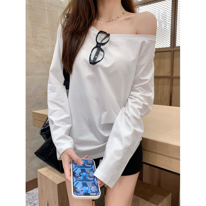 Damen Off-Shoulder Langarmshirt Norvielle