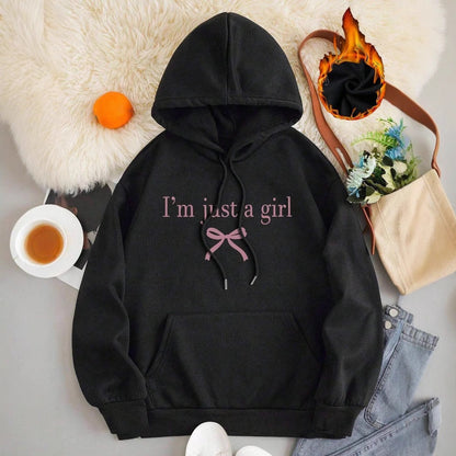 Damen Kapuzenpullover Klassischer Schnitt Moderner Spruch