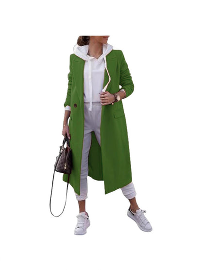 Damen Übergangsjacke Elegantes Design Revers Taschen Beige