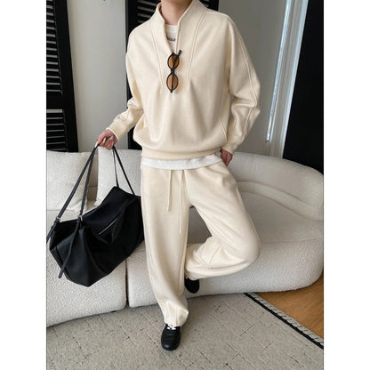 Damen Freizeitanzug mit Kapuzenpullover und weiten Hosen Norvielle - Norvielle