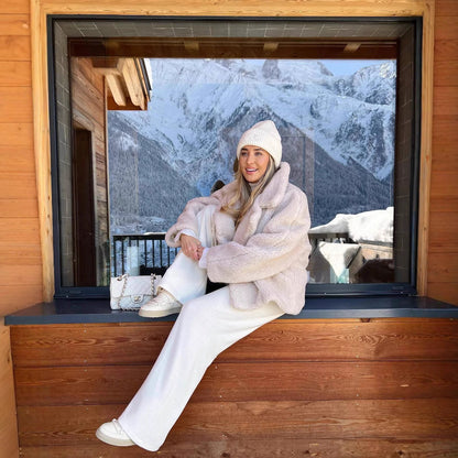 Damen Plüschjacke Oversized Schnitt Hochgeschlossener Kragen Norvielle