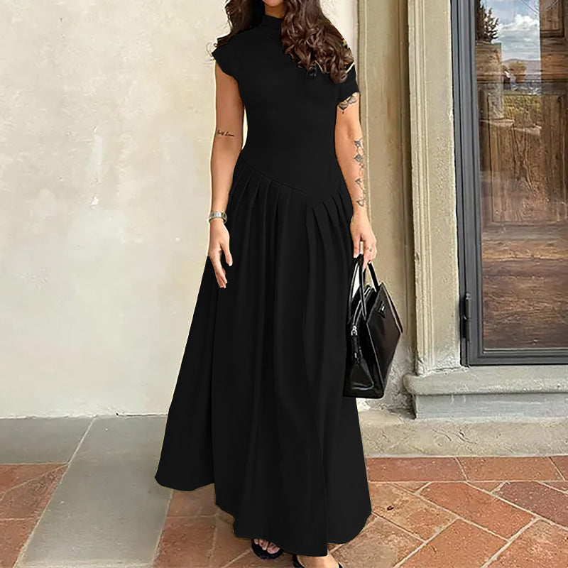 Damen Asymmetrisches Wickelmaxikleid Strukturiert Norvielle