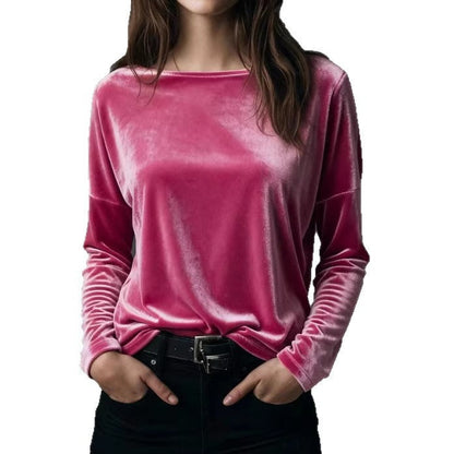 Damen Velours Longsleeve Leicht Norvielle