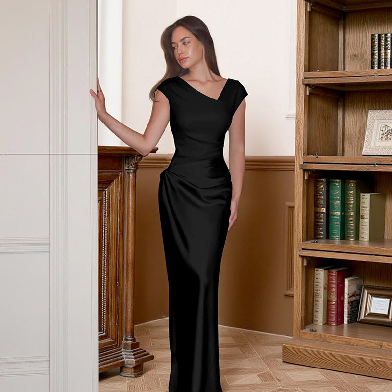 Damen Maxikleid Asymmetrischer Schnitt Figurbetonend Norvielle
