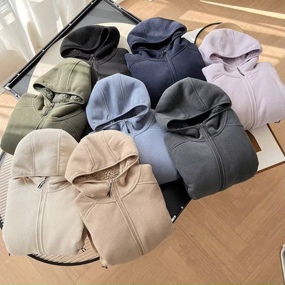 Damen Fleecejacke Kuscheliges Innenfutter Reißverschlusstaschen